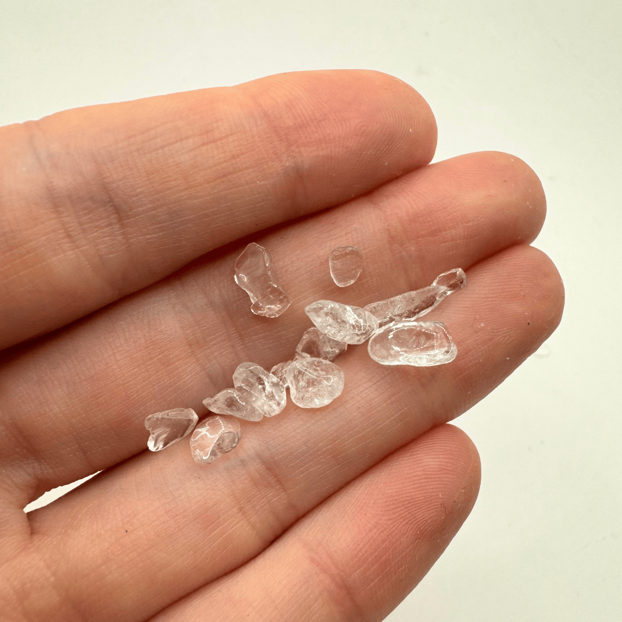 Natural Clear White Quartz Crystal Organic Chips Pack of 10