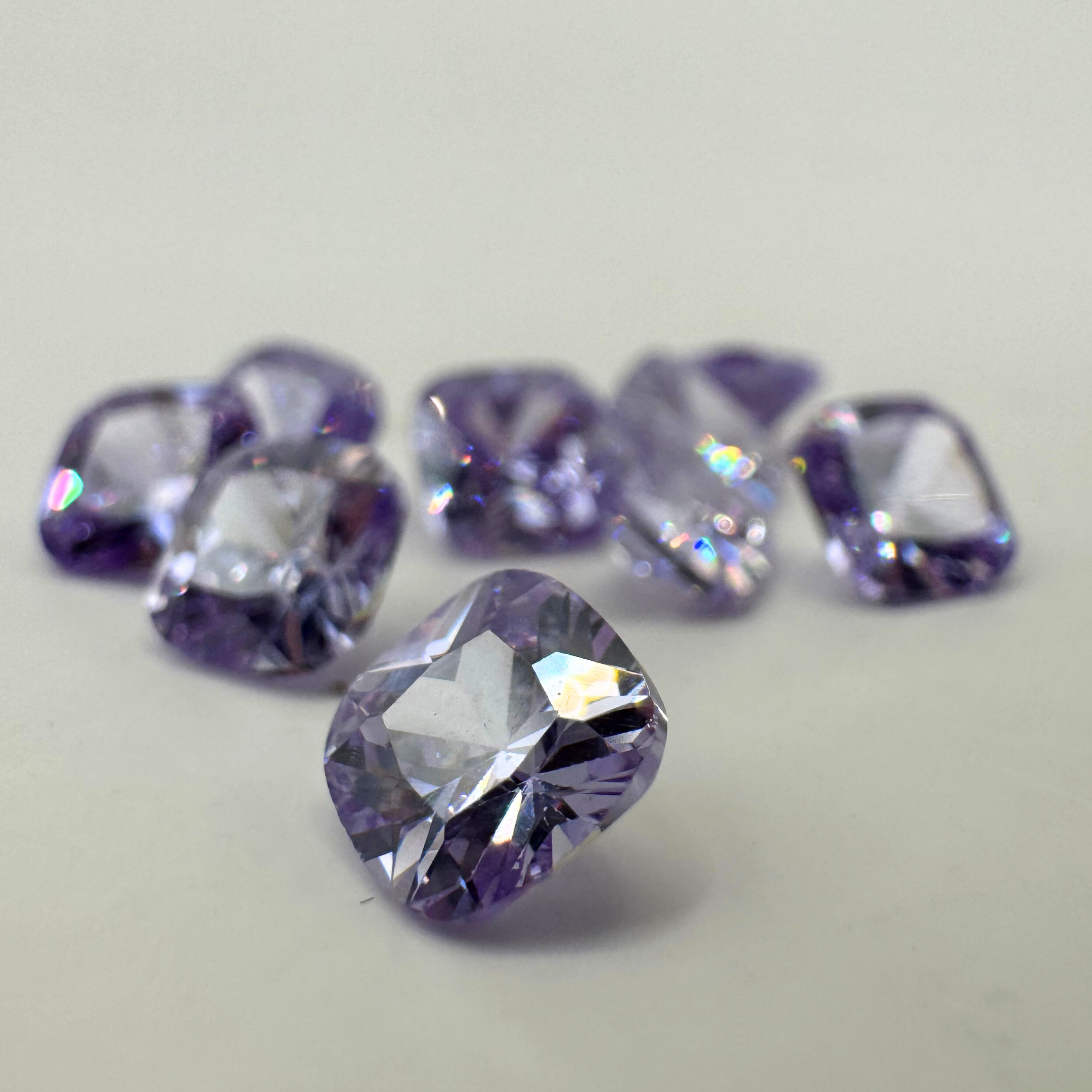 Close-up of a stunning rectangular amethyst CZ for jewellery making and lost wax casting.