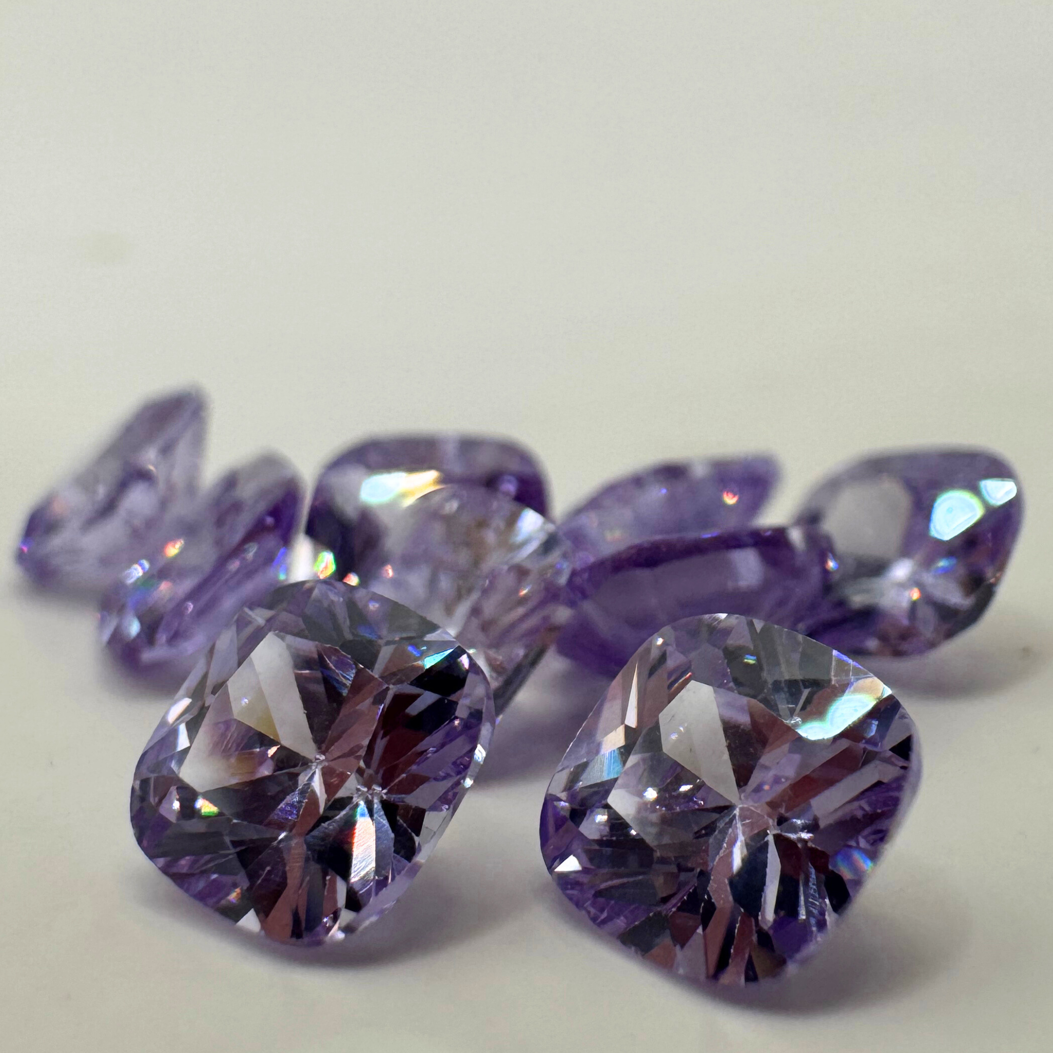 Premium cast in place lab-grown CZ featuring a beautiful lavender hue, ideal for lost wax casting.