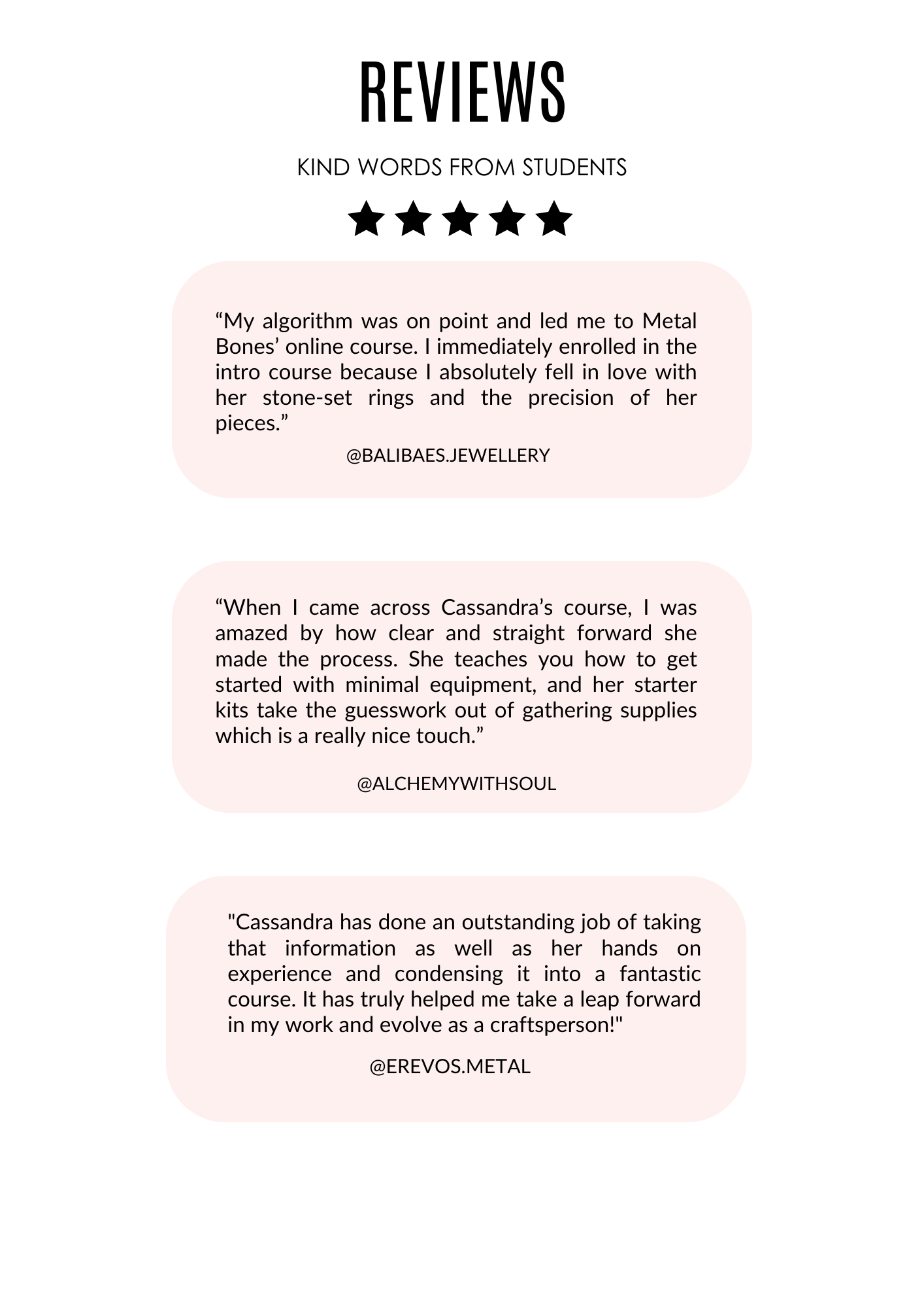 Reviews for Metal Bones jewellery lost wax course