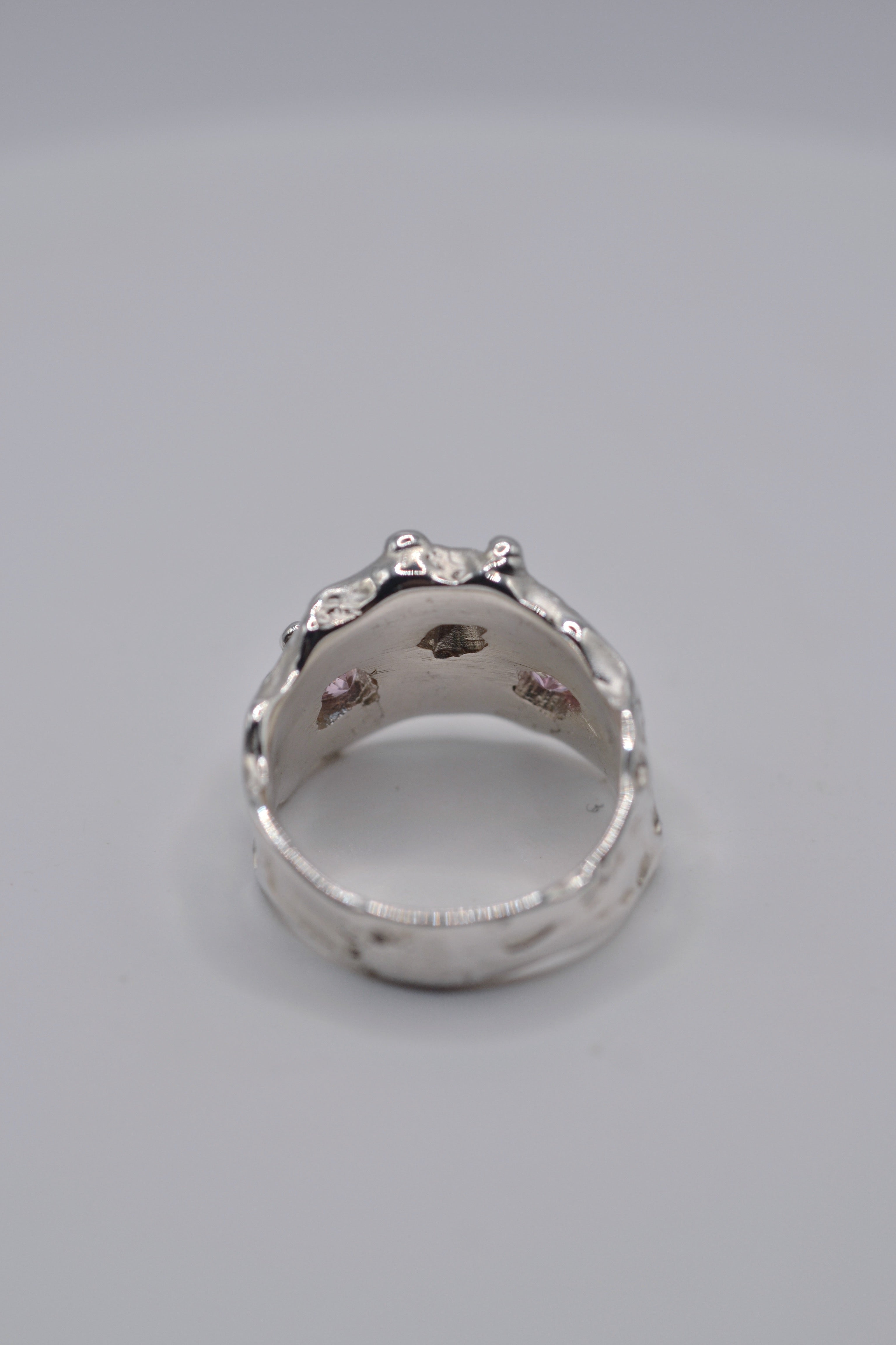 Organic sterling silver band, handmade using lost wax casting. Molten texture, one of a kind. Metal Bones Jewellery.