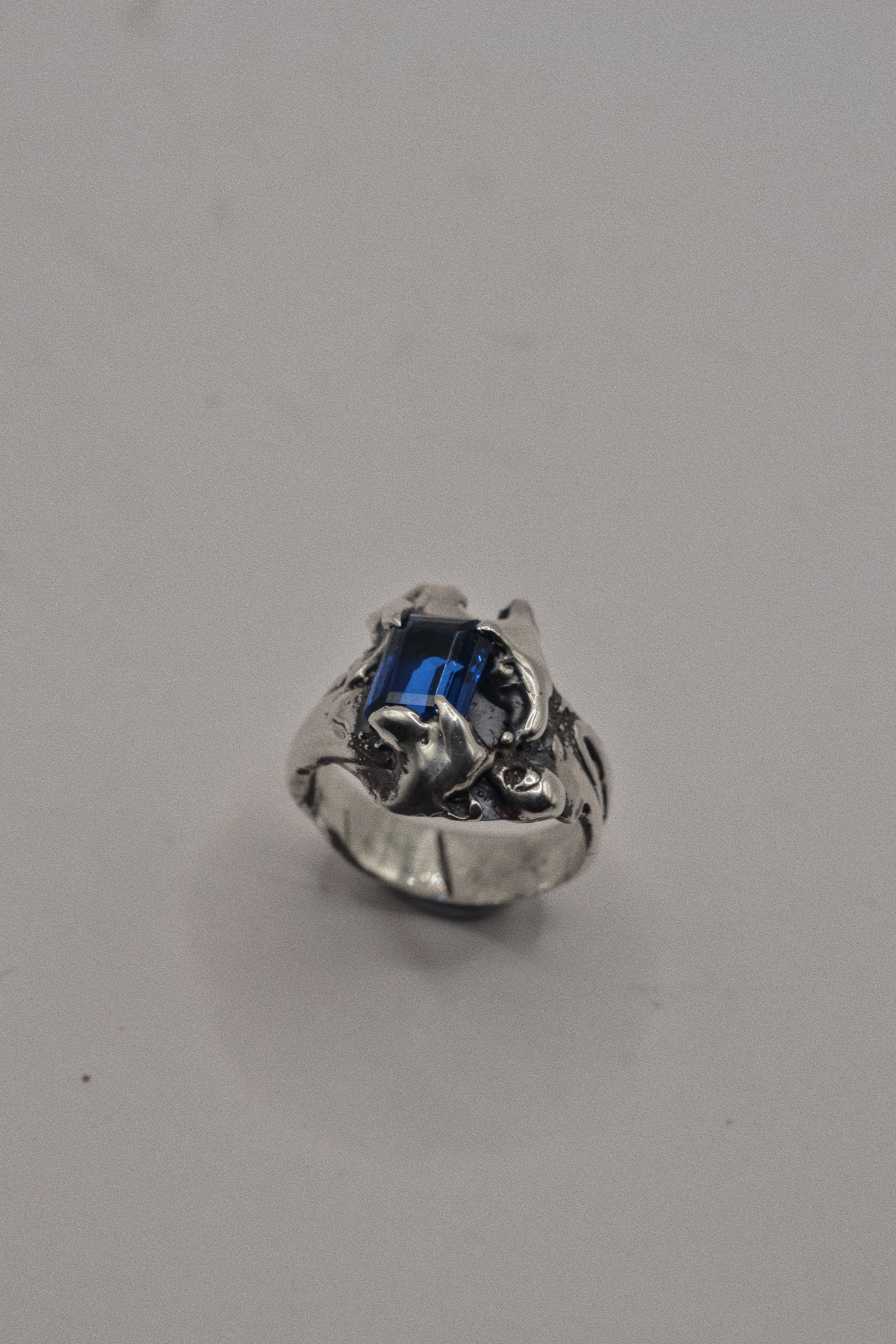 Unique non traditional silver ring Infinity design lost wax cast in sterling silver handmade using wax carving technique