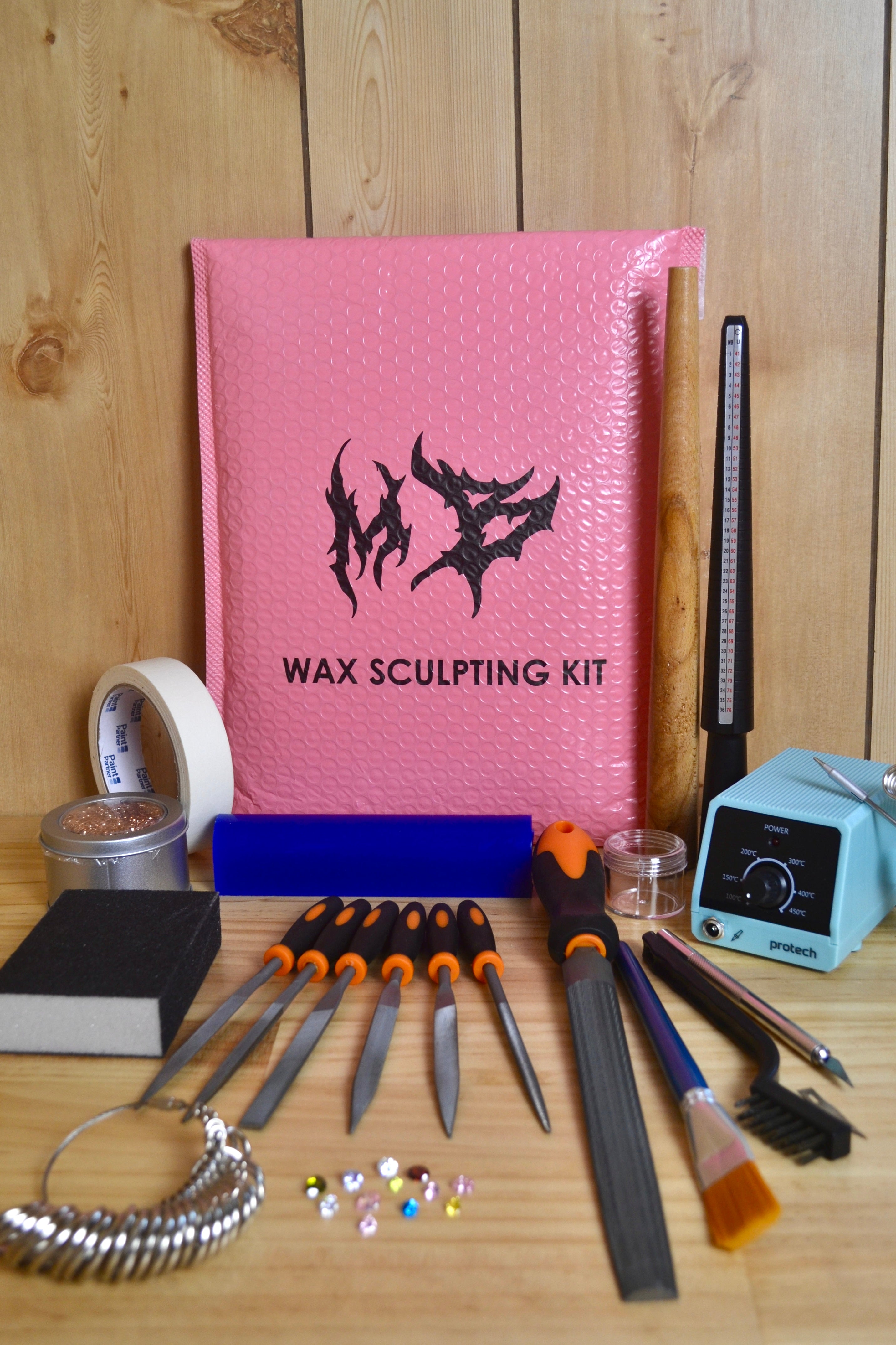Lost wax casting jewellery making kit for beginners in Australia includes files, wax pen, cast in place gemstones and more
