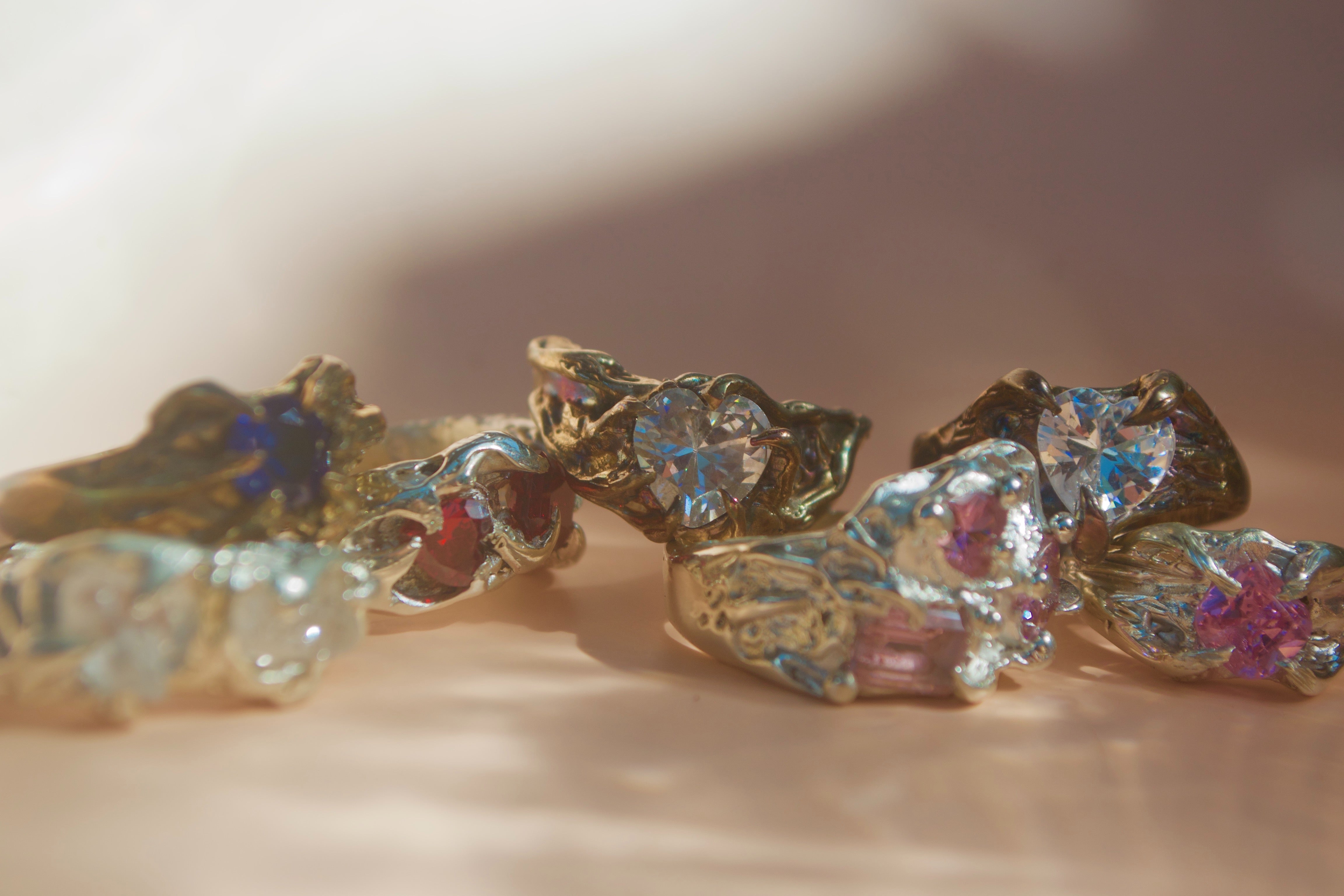 organic lost wax jewellery by metal bones