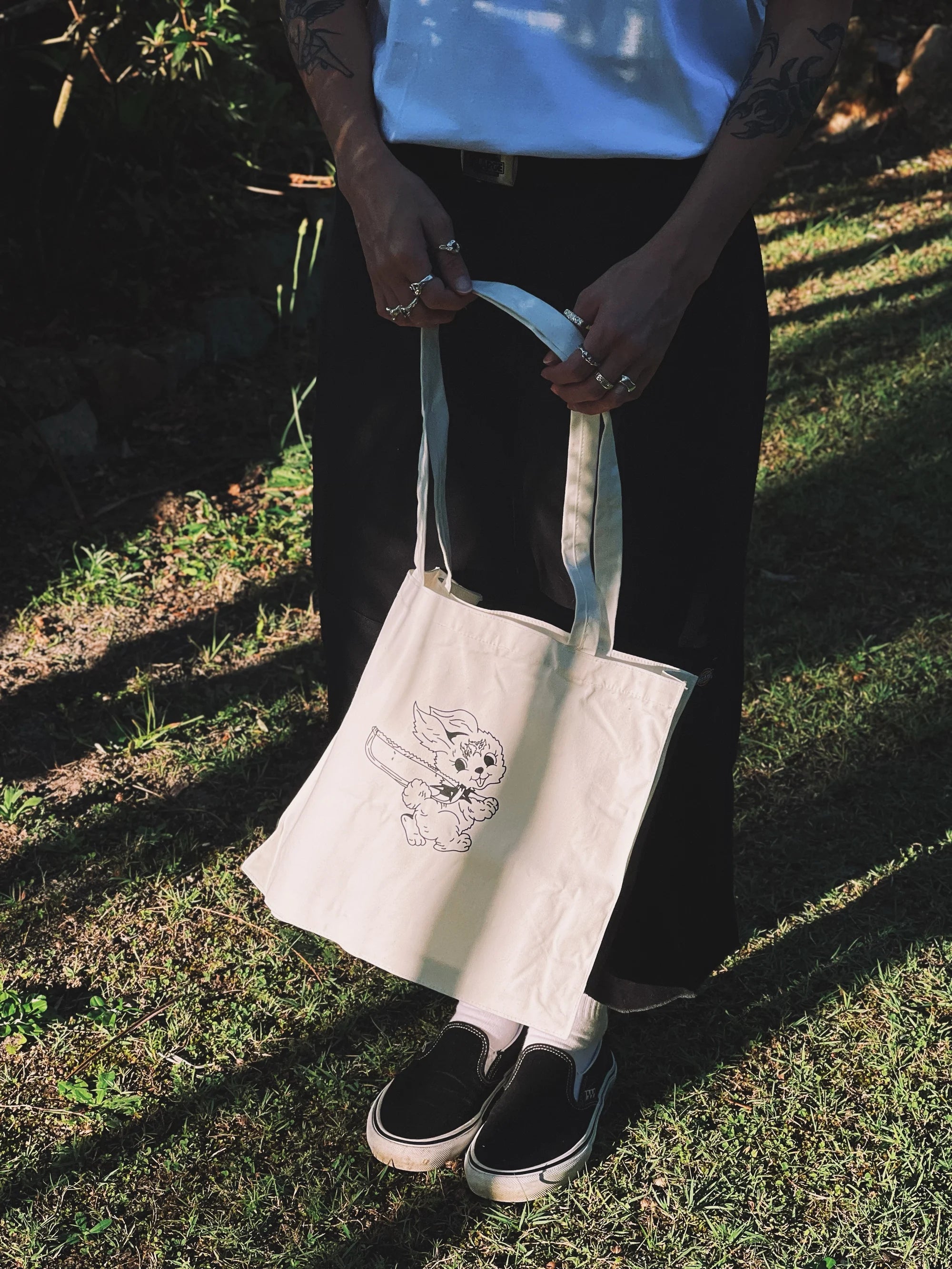 Metal Bones Canvas Tote Bag
