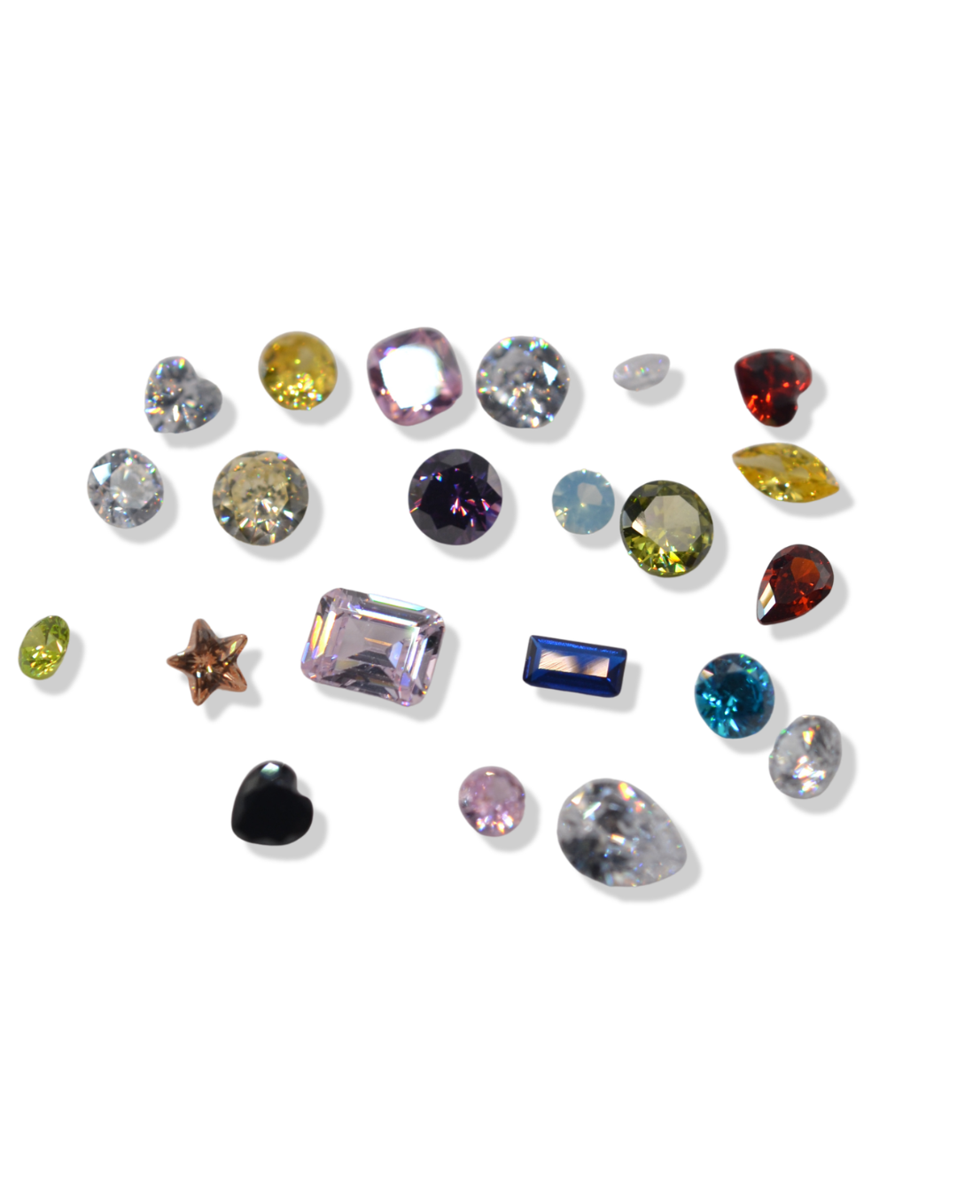 Cast in place loose cubic zirconias multi coloured highest quality gemstones suitable for casting in place with lost wax casting