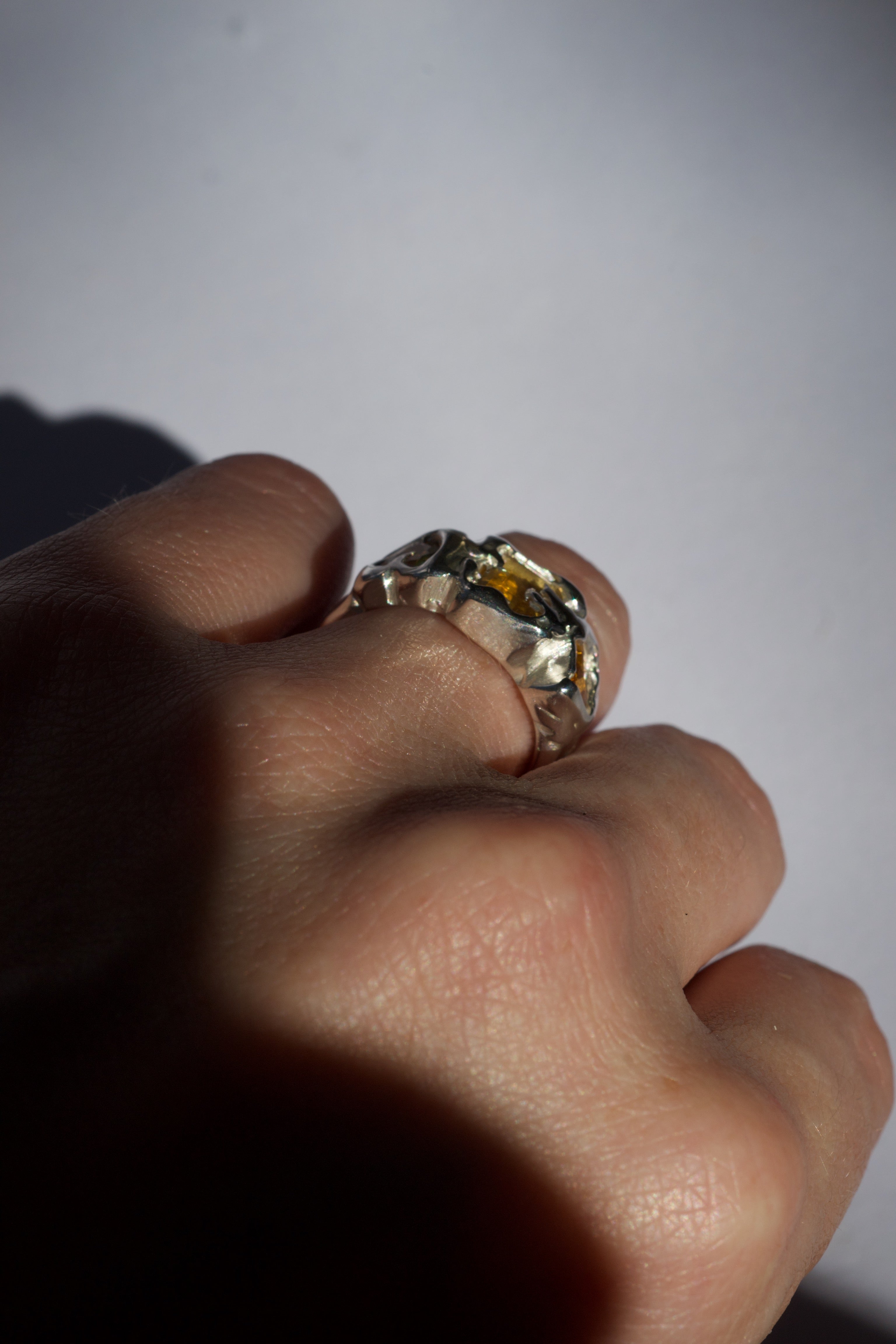 Lost Wax Silver Ring - "Crystallized Honey" | Handmade, Ready to Ship