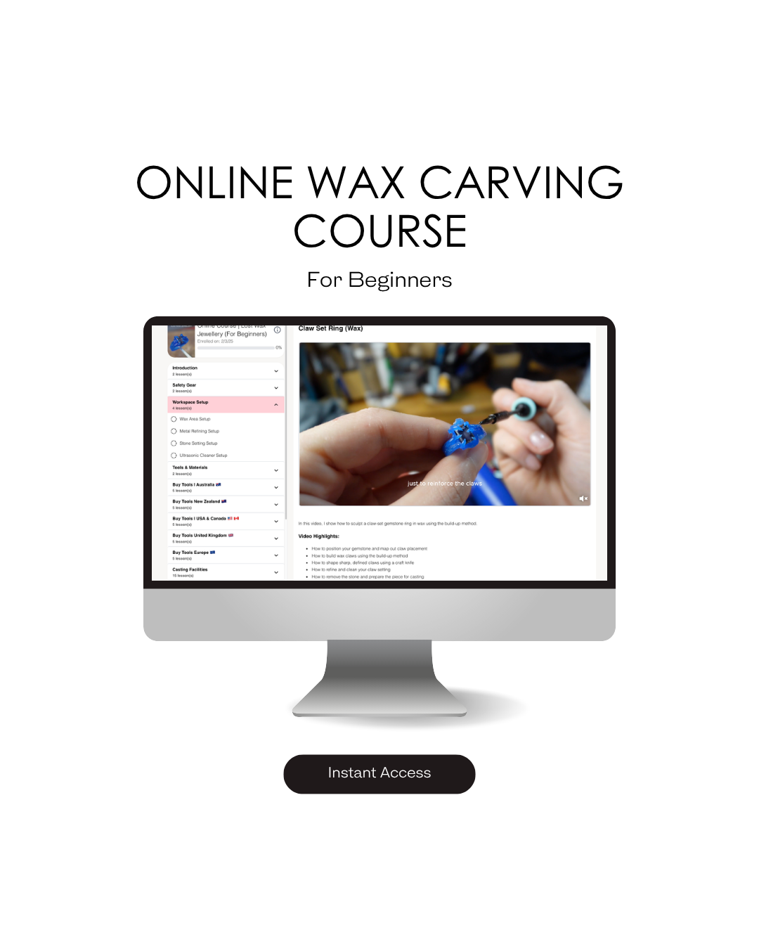 online lost wax jewellery making course for beginners