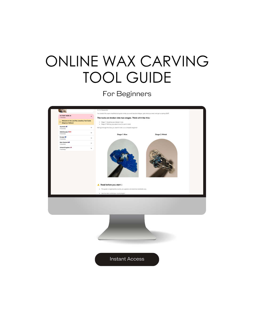 A guide to help you find the tools you need to make jewellery at home using the lost wax casting technique.