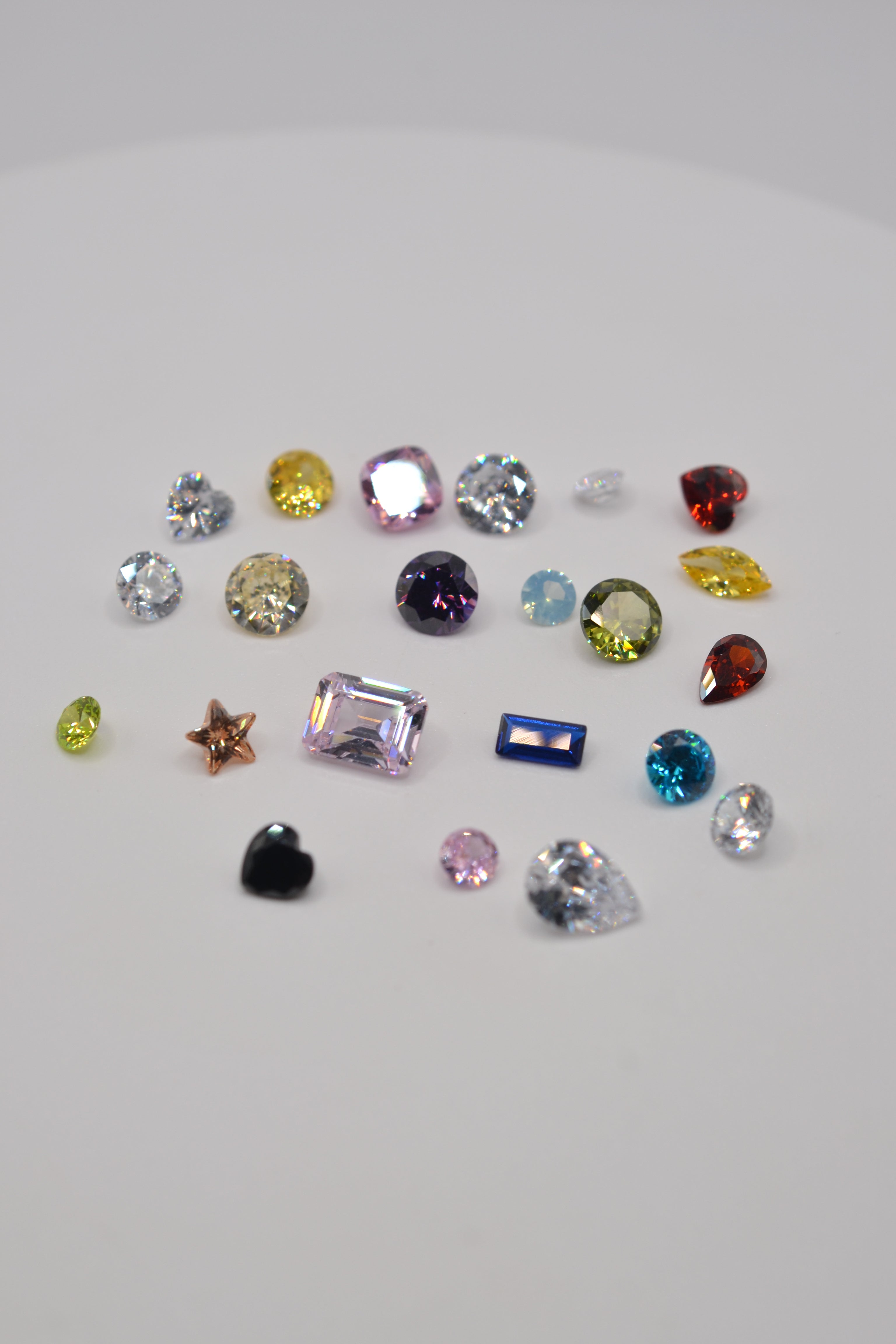 bulk cubic zirconia mixed colours by metal bones