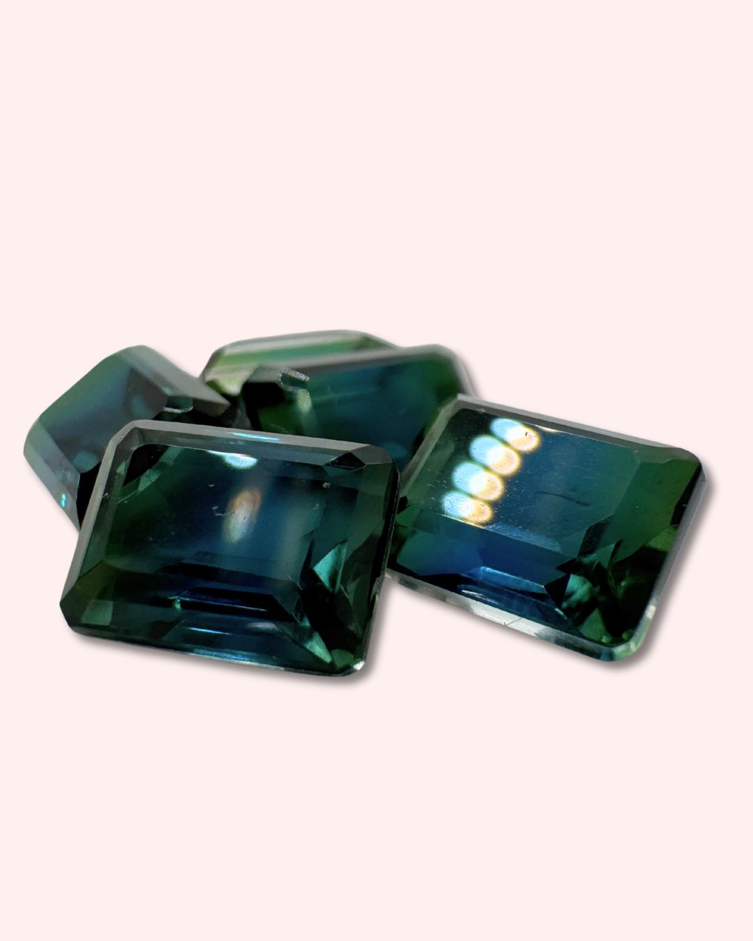 Doublet ocean teal sapphire octagon