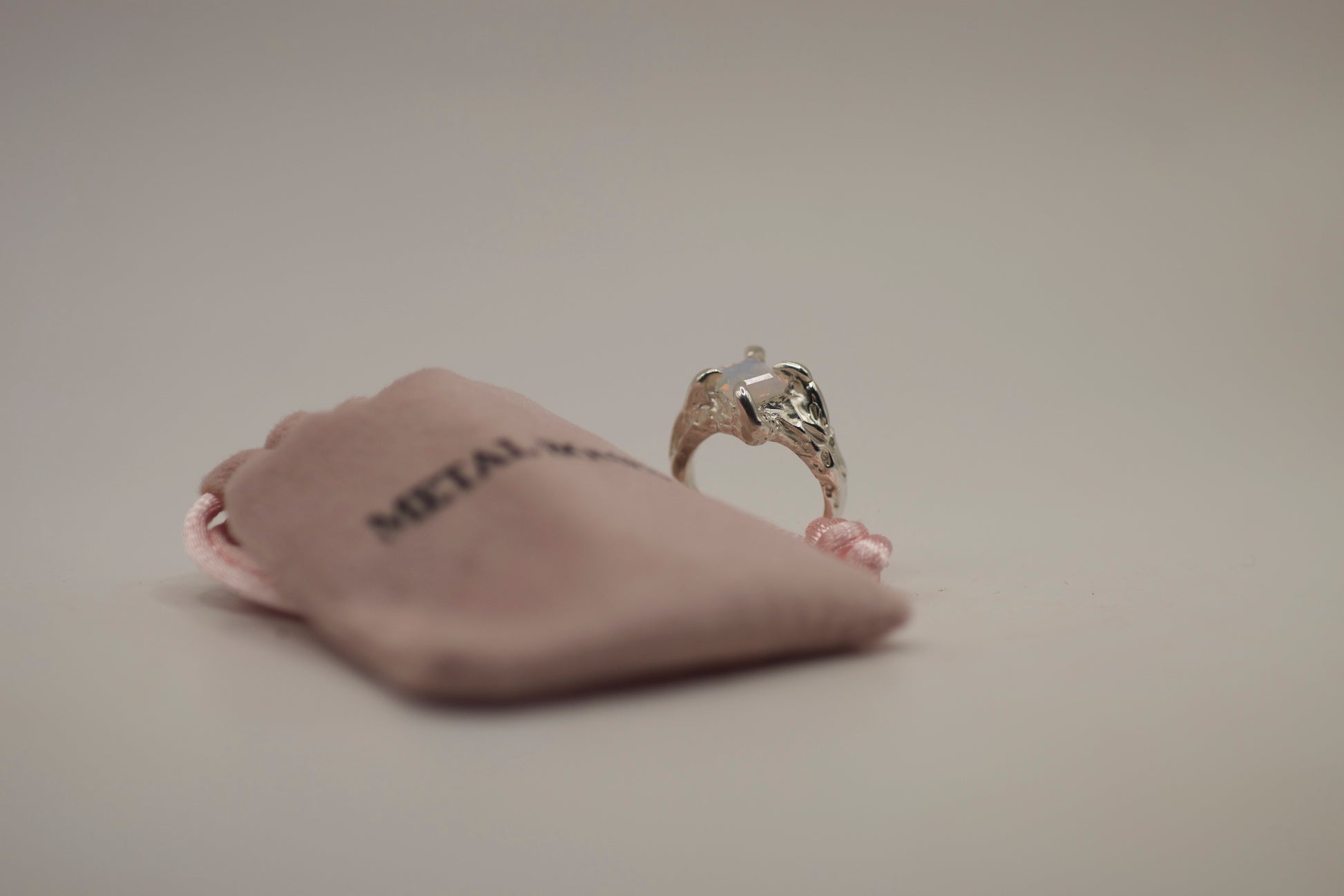 lab grown opal with sterling silver ring