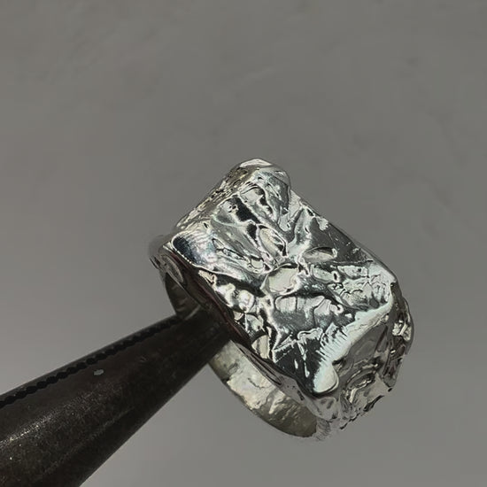 Chiseled Edge Signet Ring