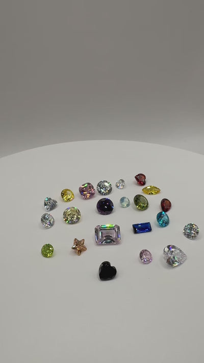 mixed lot of cubic zirconias for cast in place wax carving jewellery