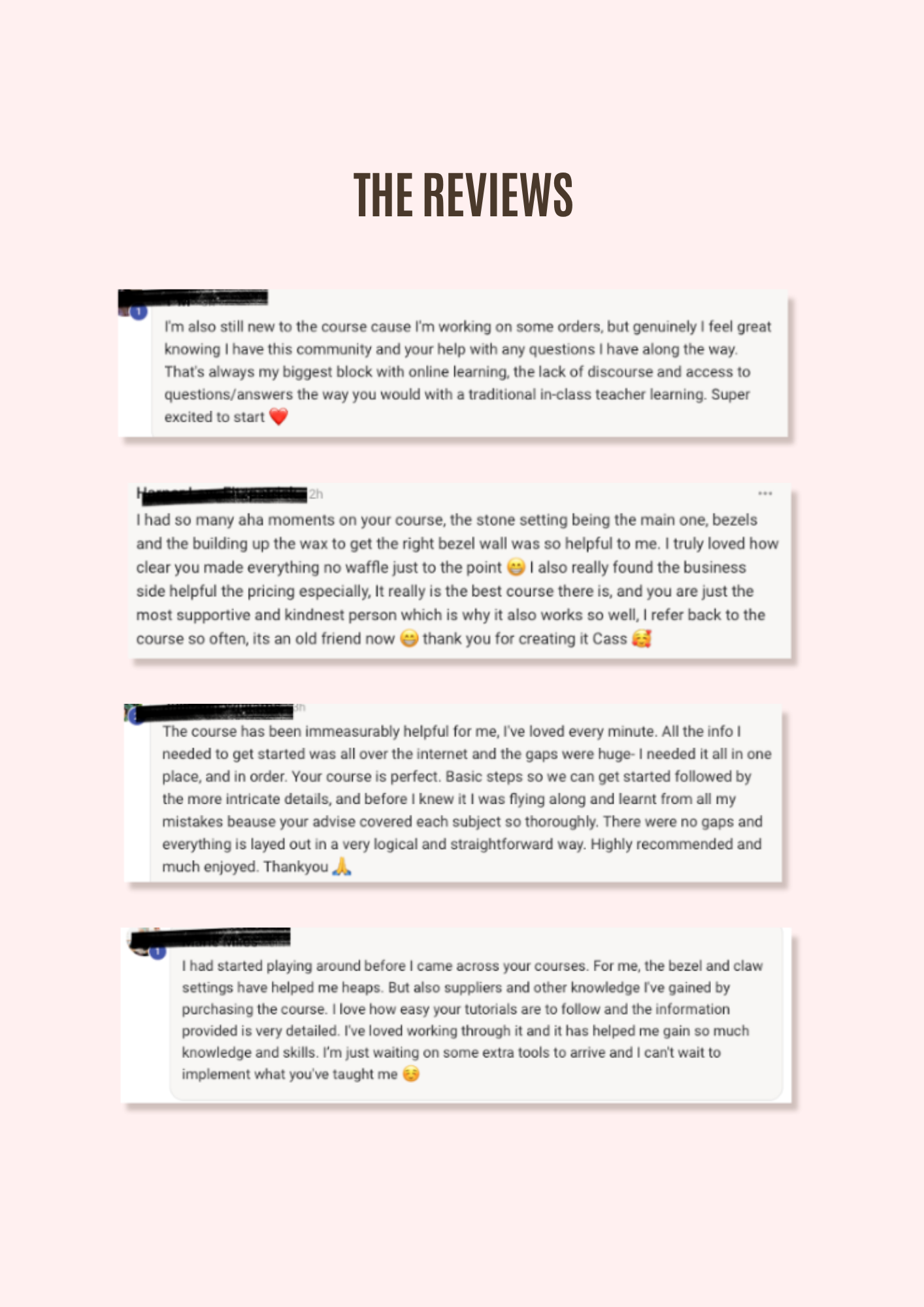 Student reviews for Metal Bones online lost wax jewellery course